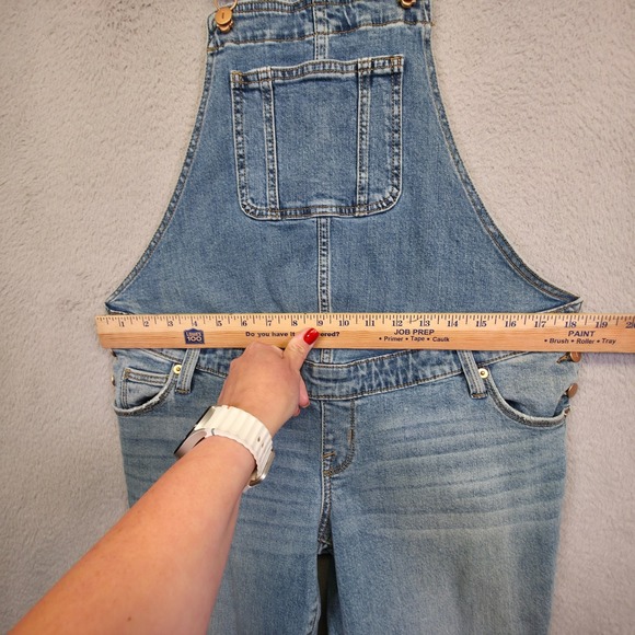 Ingrid and Isabel Maternity‎ Overalls Womens 2 Blue Denim Distressed Hem 36x27 - Picture 5 of 16